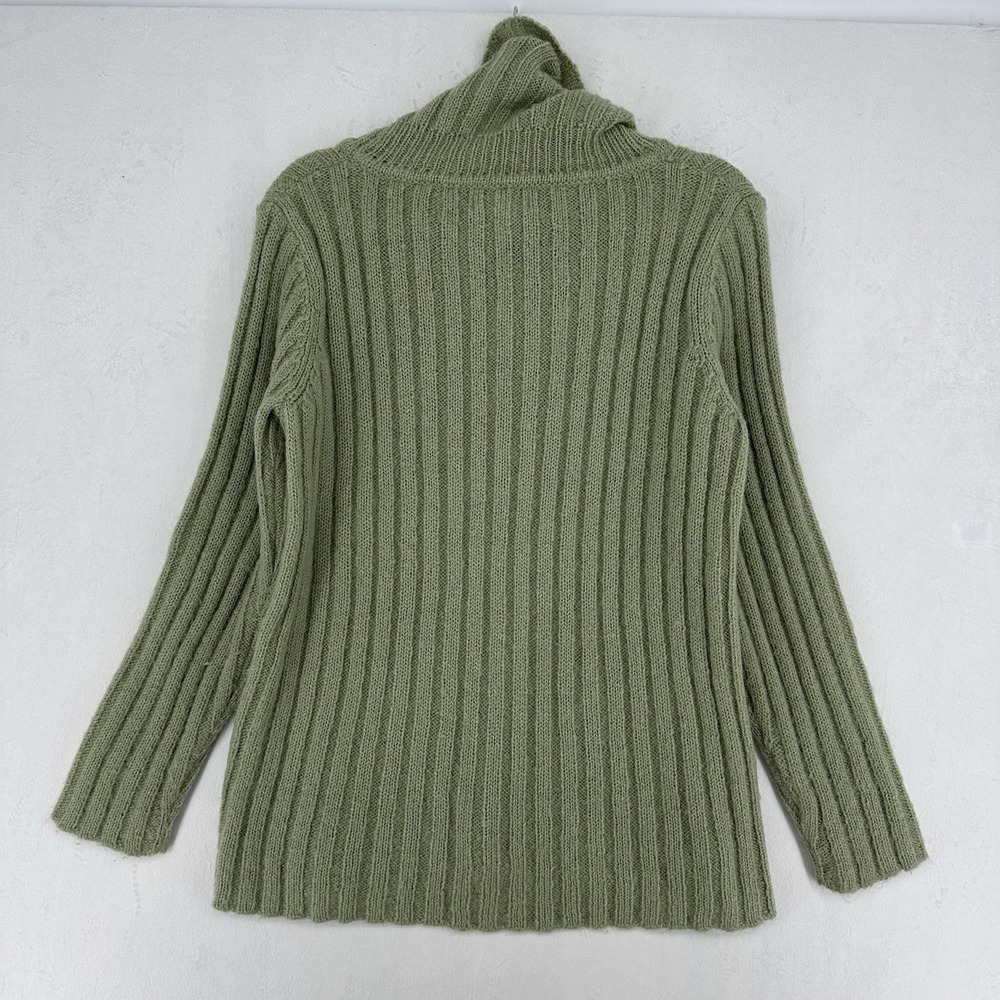 Vintage Jones NY Sport Turtleneck‎ Sweater Womens M Green Mohair Blend Ribbed - Picture 6 of 9